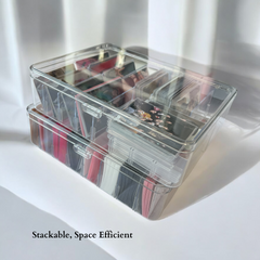 Extra Large 16 Slots Acrylic Clear Photocard Storage Box Movable Divider Blocks Kpop Organizer