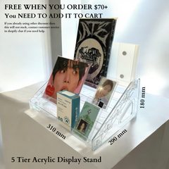 3 Tier Clear Acrylic Kpop Photocards/Album Display Stand