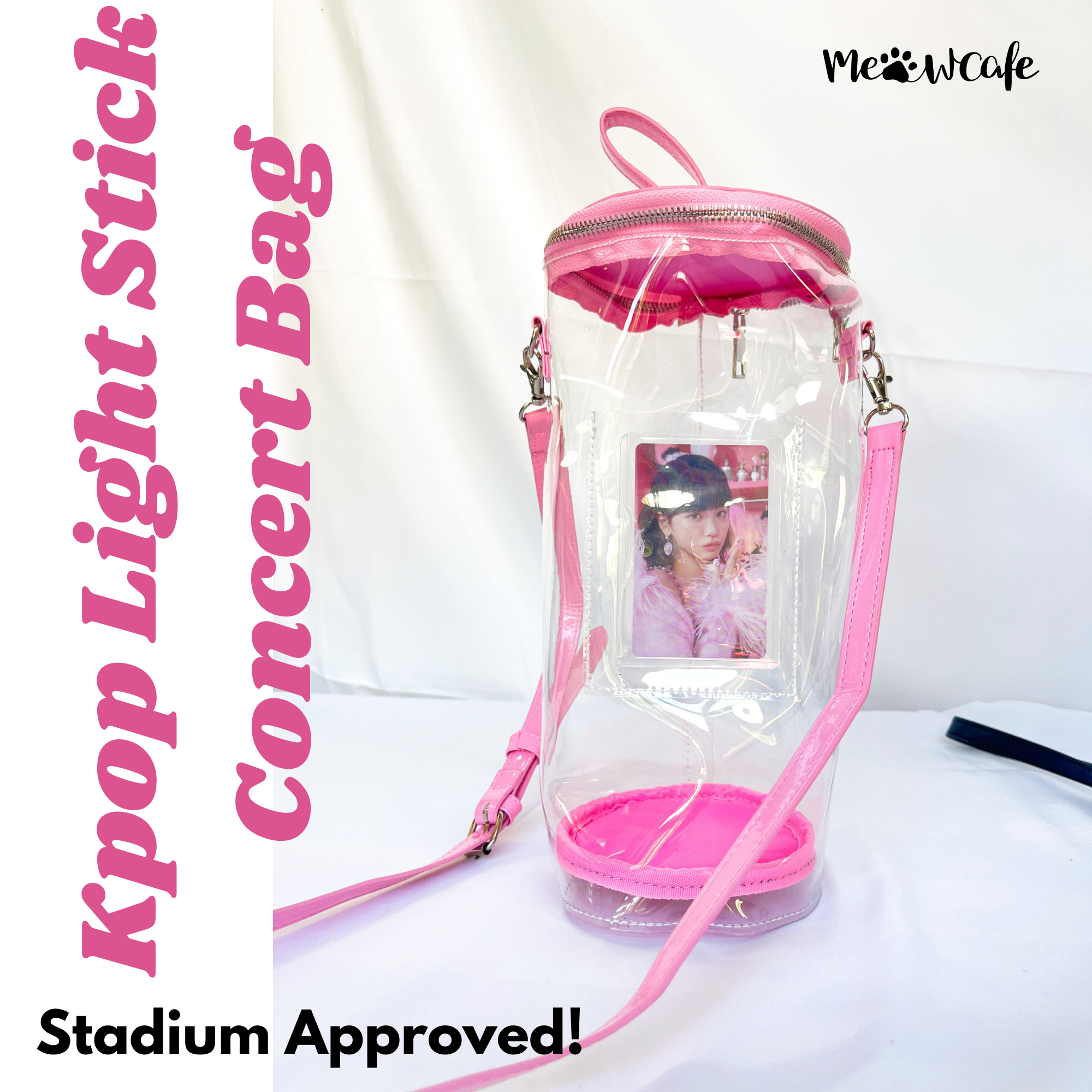 Stadium-Approved Transparent Crossbody Bag with Adjustable Strap 