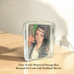 Clear Acrylic Photocard Storage Box, Maximal Fit Photocard 58x89mm Sleeve, Photocard Display Box