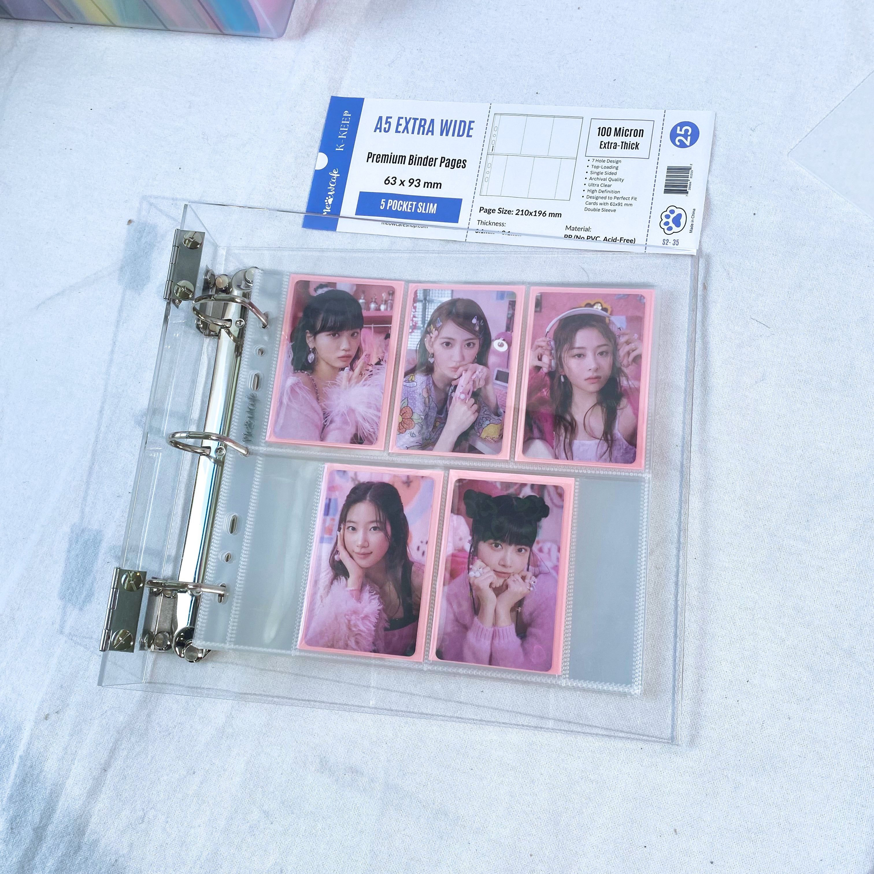 Mini Photo Album with 20 Pcs Inner 6 Ring Photocard Binder A5 Kpop