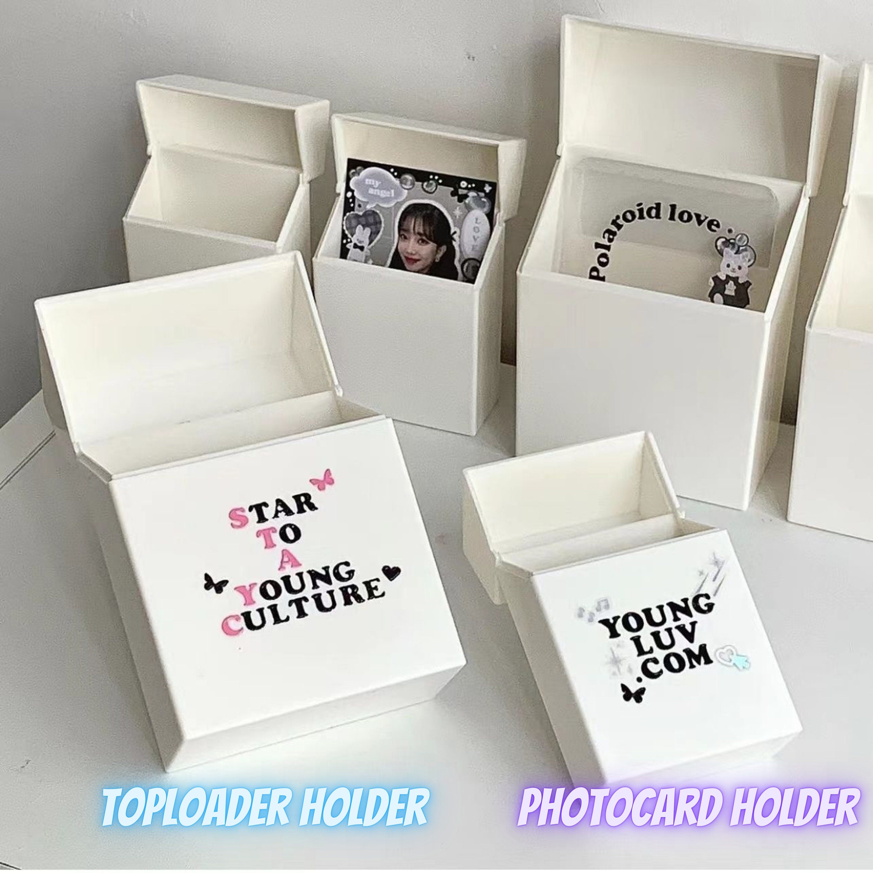 Minimalist Kpop Deco Toploader Box White Photocard Holder Box Toploade –  MeowCafeShop