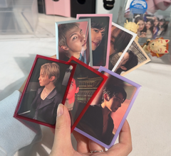 Meowcafe Premium [61x91 mm] Colored Frame Sleeves - Colored Frame Front + Clear Back For Special Visual Representation - 7 BTS Colors Set of 350 Sleeves