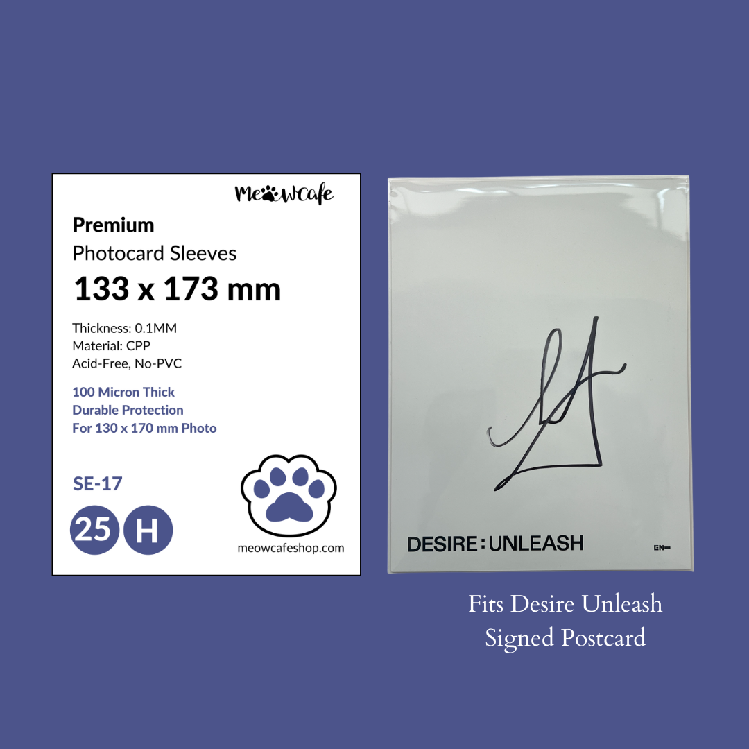 [133x173MM]  Meowcafe Premium CPP Card Sleeve Fits 130x170mm Enhypen Signed Postcard (Romance Untold and DayDream) (SE-17)
