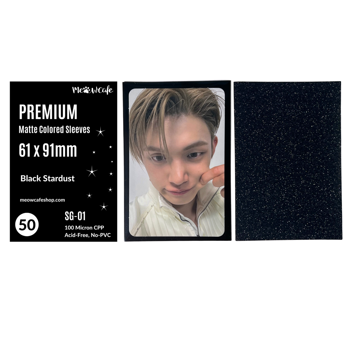 Meowcafe [61x91mm] Premium Colored Matte Sleeves - Black Stardust
