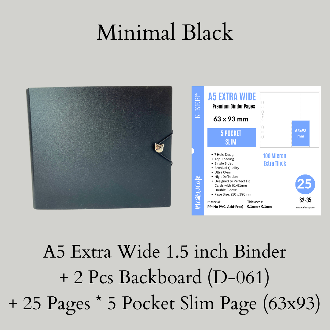 K-KEEP [A5 Extra-Wide] Binder [1.5 inch] - [Minimalist Series] "OT5/OT6" Collector Binder - Compact Beginner Friendly Version