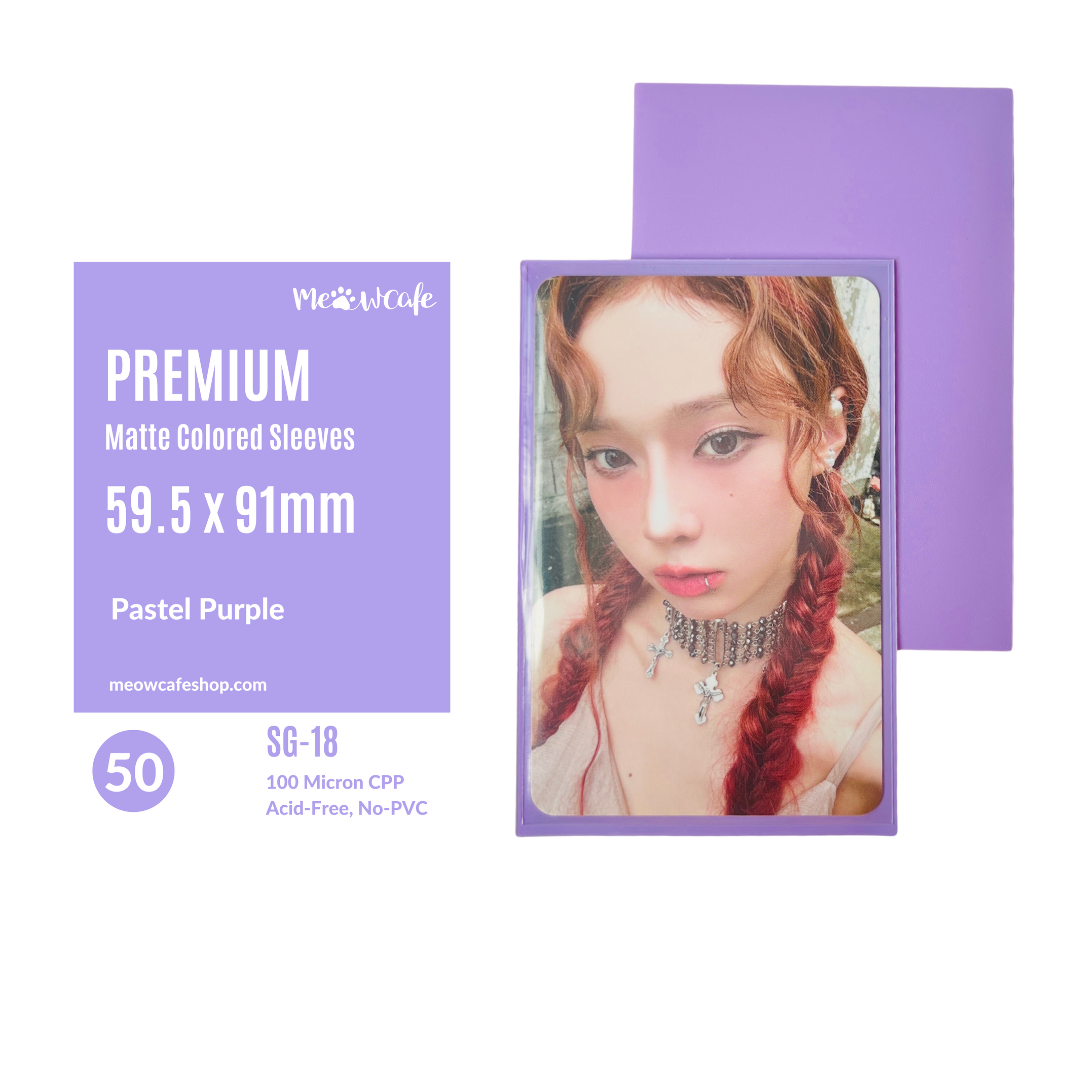 Meowcafe [59.5x91mm] Premium Colored Matte Sleeves - Pastel Purple (SG-18)