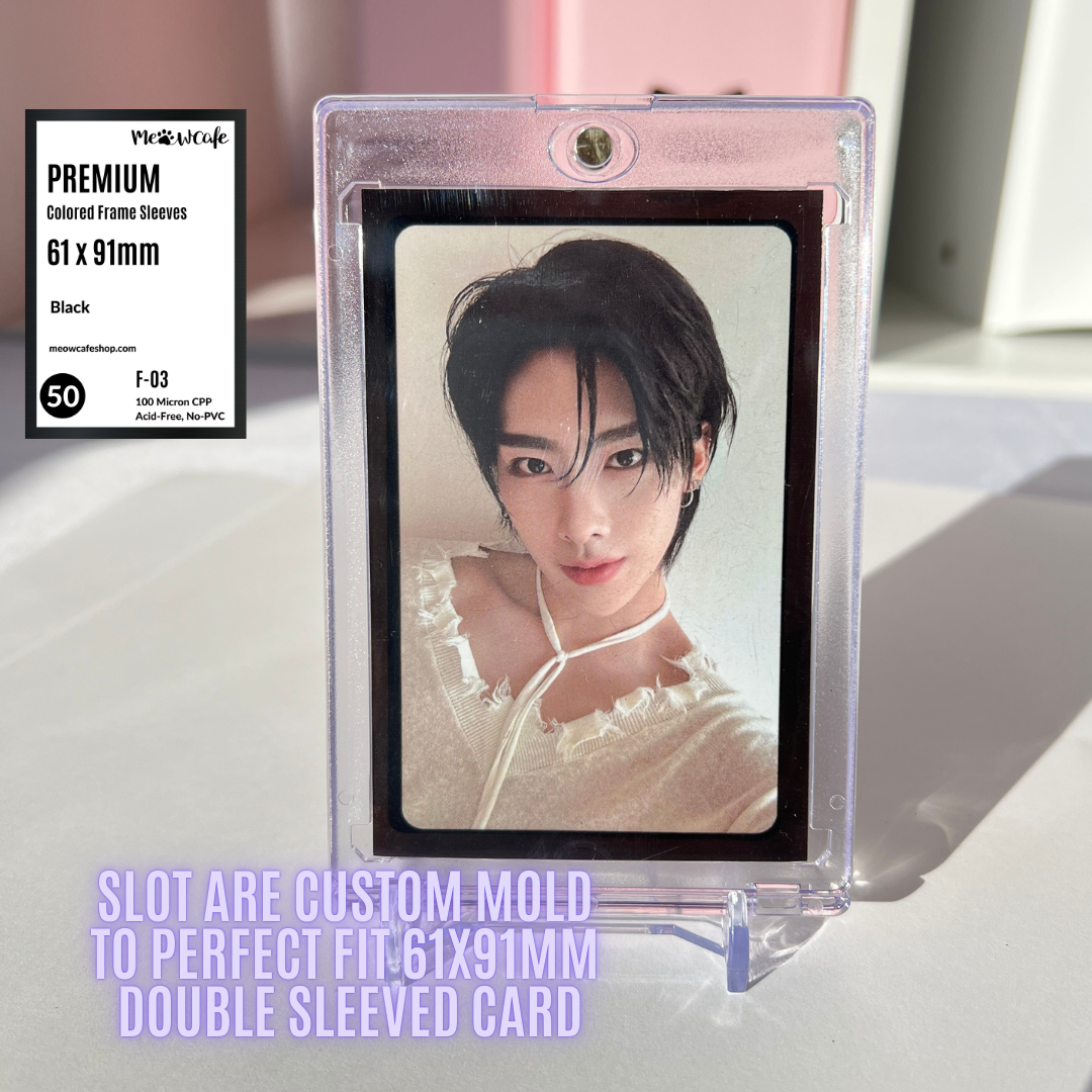 [UV Blocking] Premium Magnetic Card Holder -Strong, High Clarity Custom Photocard Holder Designed to Perfect Fit 61x91mm Double Sleeved Kpop Photocard, Acid Free, 55PT (fit instax mini Polaroid)