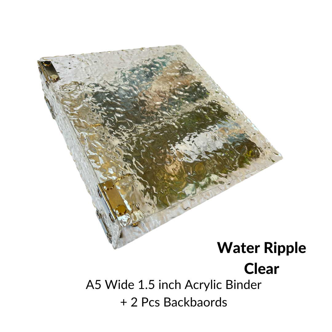 [Winter Special Release] K-KEEP [A5 Wide] - Water Ripple Effect Acrylic Series - 1.5 inch 3-D-Ring Acrylic Binder | Large Capacity Kpop Inclusion Display Binder (Self Assembly Required)