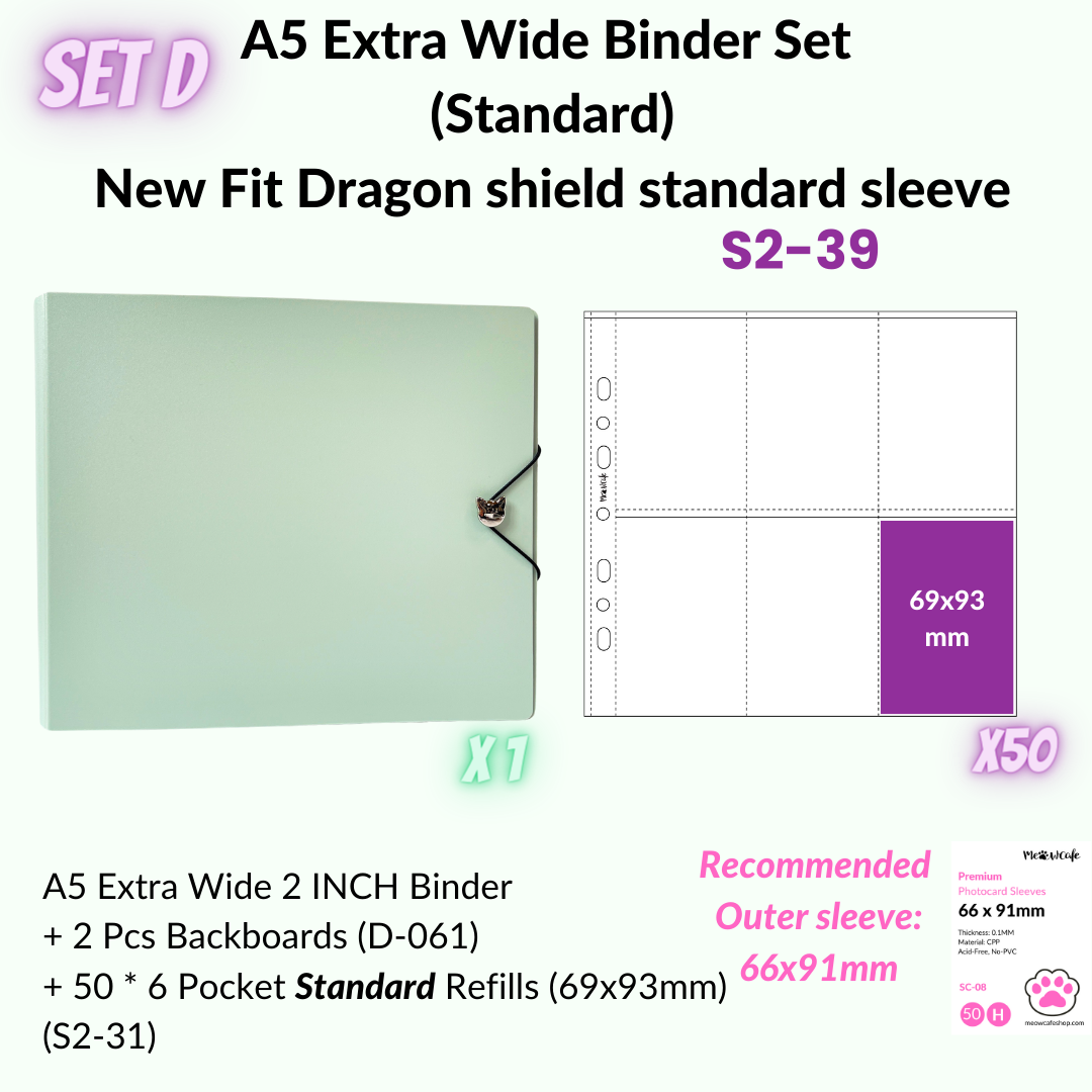 K-KEEP [A5 Extra-Wide] Binder [V2]- [2 inch] - [Minimalist Series] [Ice Green] "OT5/OT6" Collector Binder  6 Pocket Binder - Minimalist Series - Thicker and Tasty