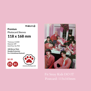 [118x168MM] Funda protectora CPP Premium Meowcafe para postal firmada de Stray Kids ATE/HOP de 115x165mm (Paquete de 25 fundas)(SE-20)