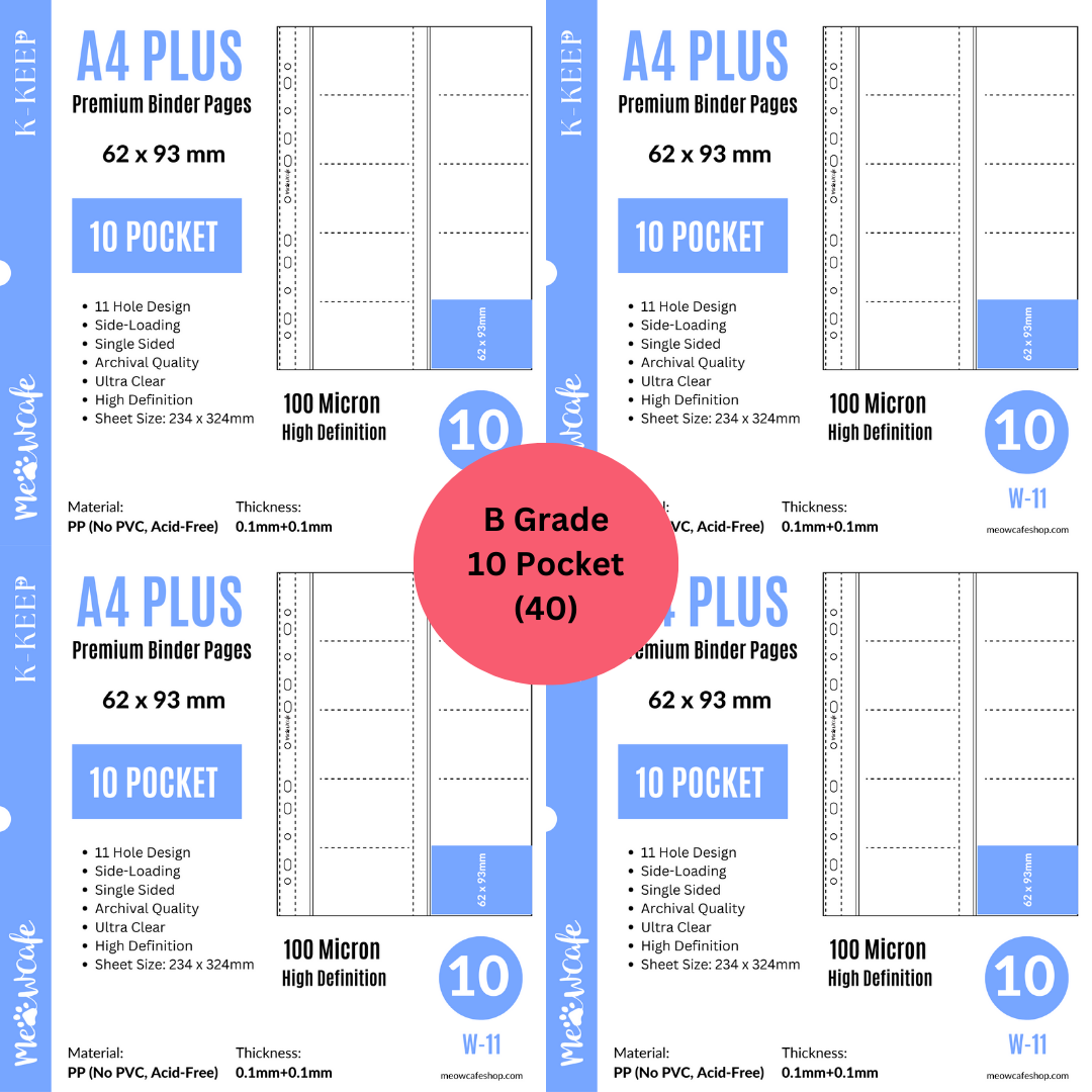 [B Grade Final Sale] [A4 PLUS] Binder Pages- 40 Pages B Grade Bundle