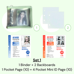 K-KEEP [A8 Wide] - [1 inch]  - Mini Zipper Frosted Binder + Page Set (Binder+Backboard+20 Pages)