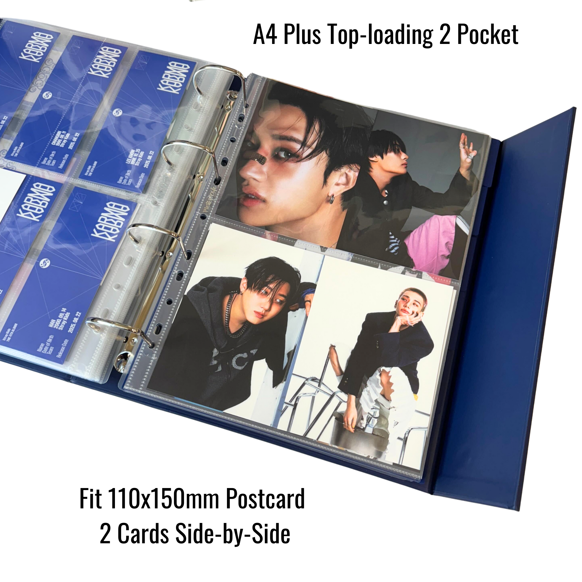 [Top-loading Version] K-KEEP [A4 PLUS] - 2 Pocket Mini Poster Page- 11 Holes Premium Binder Pages, 100 Micron Thick, High Definition (Pack of 10)