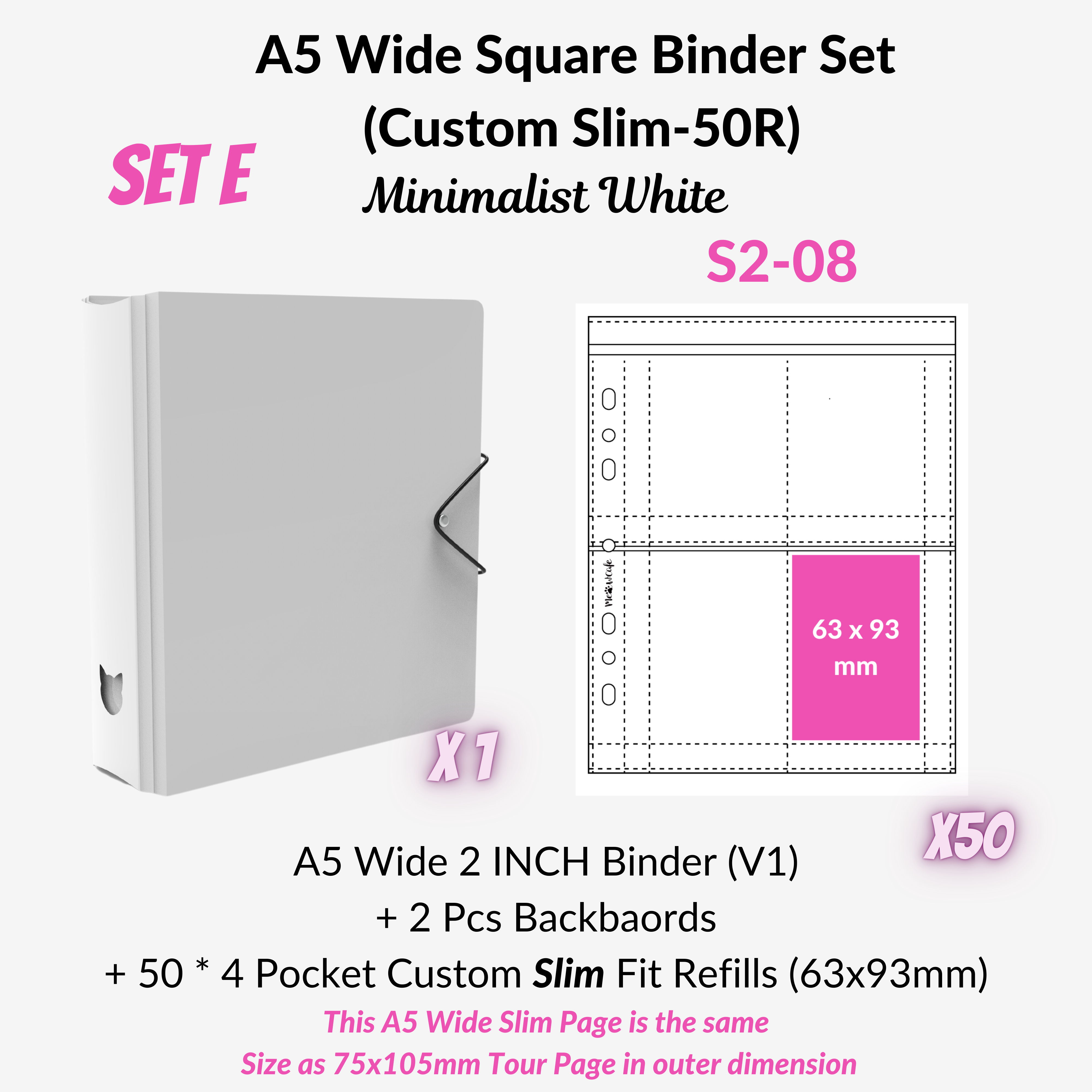 K-KEEP [A5 Wide]  Square Binder [V1] - [2 inch] - [Minimalist Series]  - The Most Comprehensive and Largest A5 Binder Specially Designed for Kpop Collector