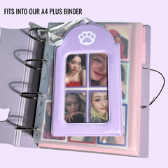 Carpeta para fotocards tamaño A5 MeowCafe – Exhibidor para 4 fotocards y artículos grandes