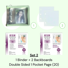 K-KEEP [A8 Wide] - [1 inch]  - Mini Zipper Frosted Binder + Page Set (Binder+Backboard+20 Pages)
