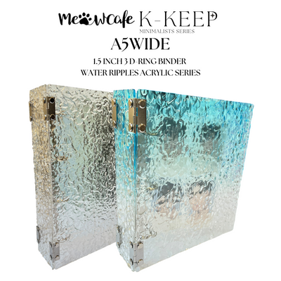 [Winter Special Release] K-KEEP [A5 Wide] - Water Ripple Effect Acrylic Series - 1.5 inch 3-D-Ring Acrylic Binder | Large Capacity Kpop Inclusion Display Binder (Self Assembly Required)