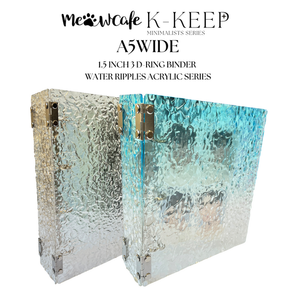 [WinterSpecialRelease]K-KEEP[A5Wide]-WaterRippleEffectAcrylicSeries-1.5inch3-D-RingAcrylicBinder|LargeCapacityKpopInclusionDisplayBinder(SelfAssemblyRequired)