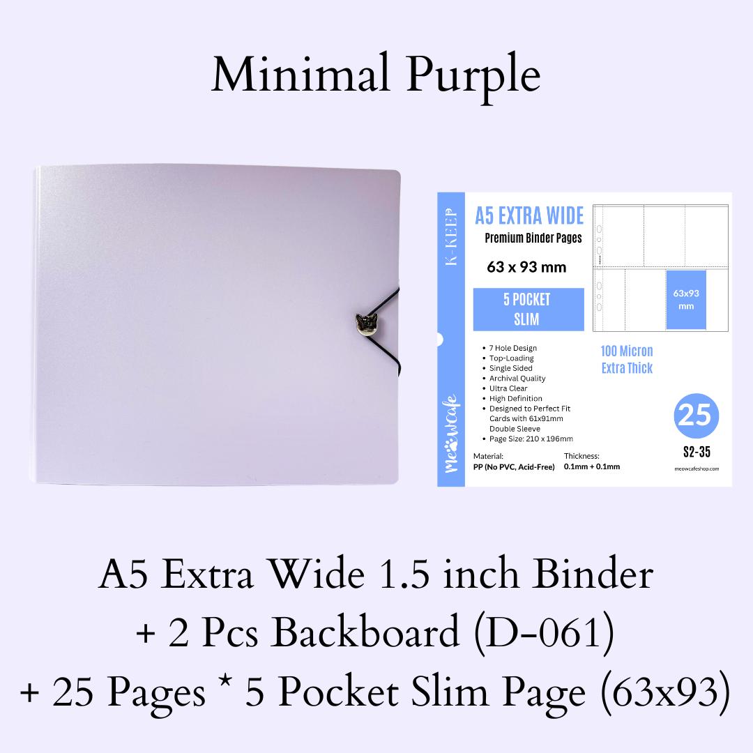 K-KEEP [A5 Extra-Wide] Binder [1.5 inch] - [Minimalist Series] "OT5/OT6" Collector Binder - Compact Beginner Friendly Version