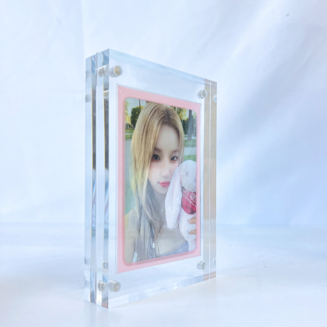 K-KEEP Acrylic Magnetic Display Frame - [1 Photocard Frame] Slot Size 62x92MM - 10MM Thick, Free Standing Frame with Inner Insert Slot