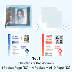 K-KEEP [A8 Wide] - [1 inch]  - Mini Zipper Frosted Binder + Page Set (Binder+Backboard+20 Pages)