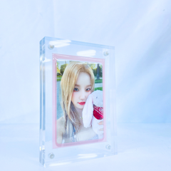 K-KEEP Acrylic Magnetic Display Frame - [1 Photocard Frame] Slot Size 62x92MM - 10MM Thick, Free Standing Frame with Inner Insert Slot