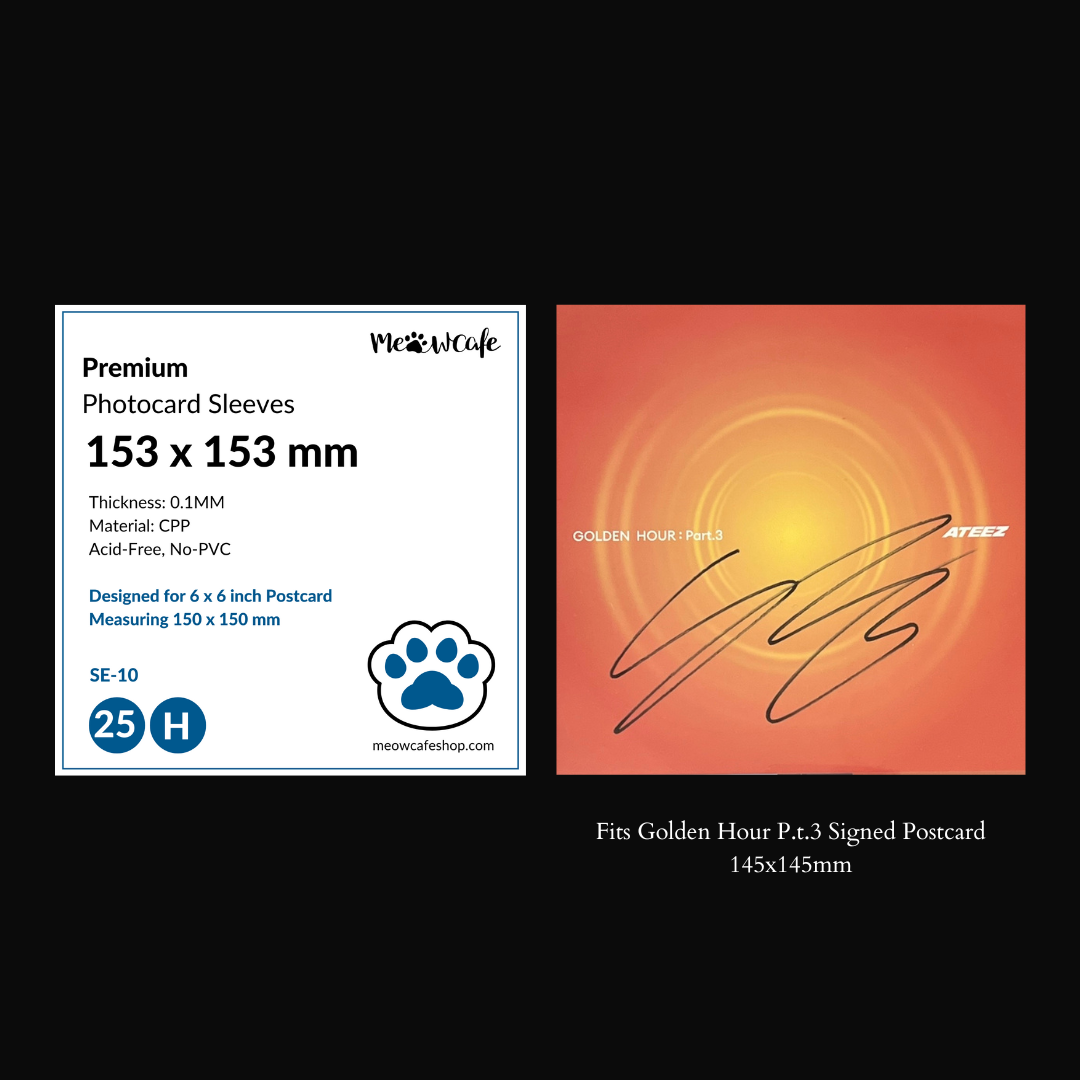 [PRE ORDER] [Ship On Aug 15th][153x153 MM] Meowcafe Premium CPP Card Sleeve for Seventeen FML Postcard | Kpop Photocard Sleeve (Pack of 25)