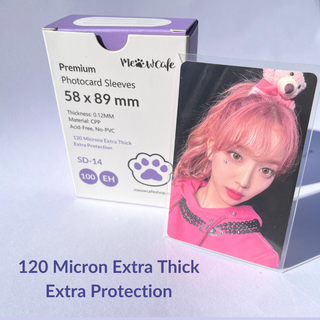 [58x89 MM] Meowcafe Premium CPP Card Sleeve [120 Micron Extra Thick] for Kpop Photocards Perfect Fit