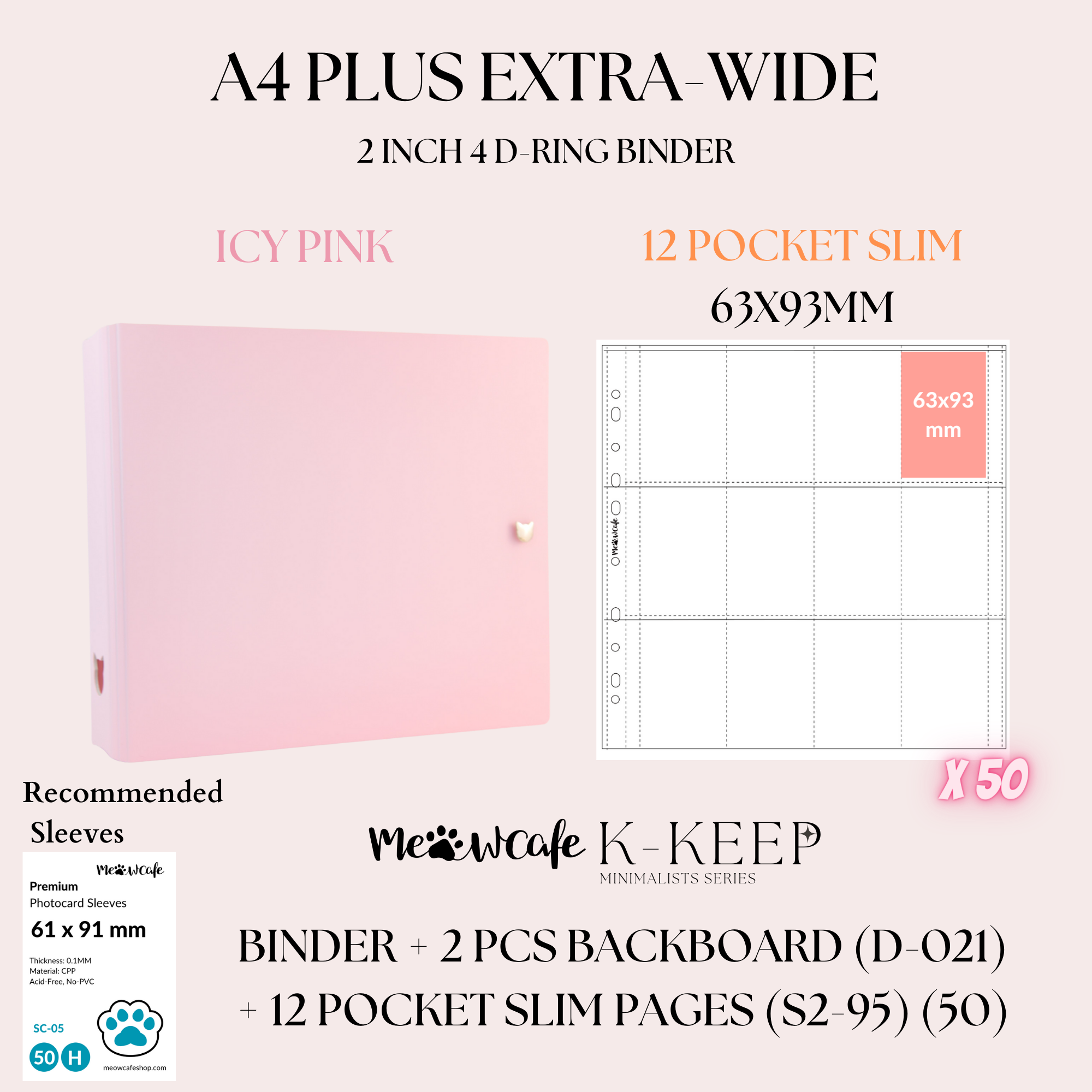 [Limited Stock] K-KEEP [A4 Plus Extra Wide] Binder - [2 Inch] - [Minimalist Series] - OT13 Binder Specially Designed for OT13  (Seventeen) or OT5 Collectors | Kpop Photocard Binder