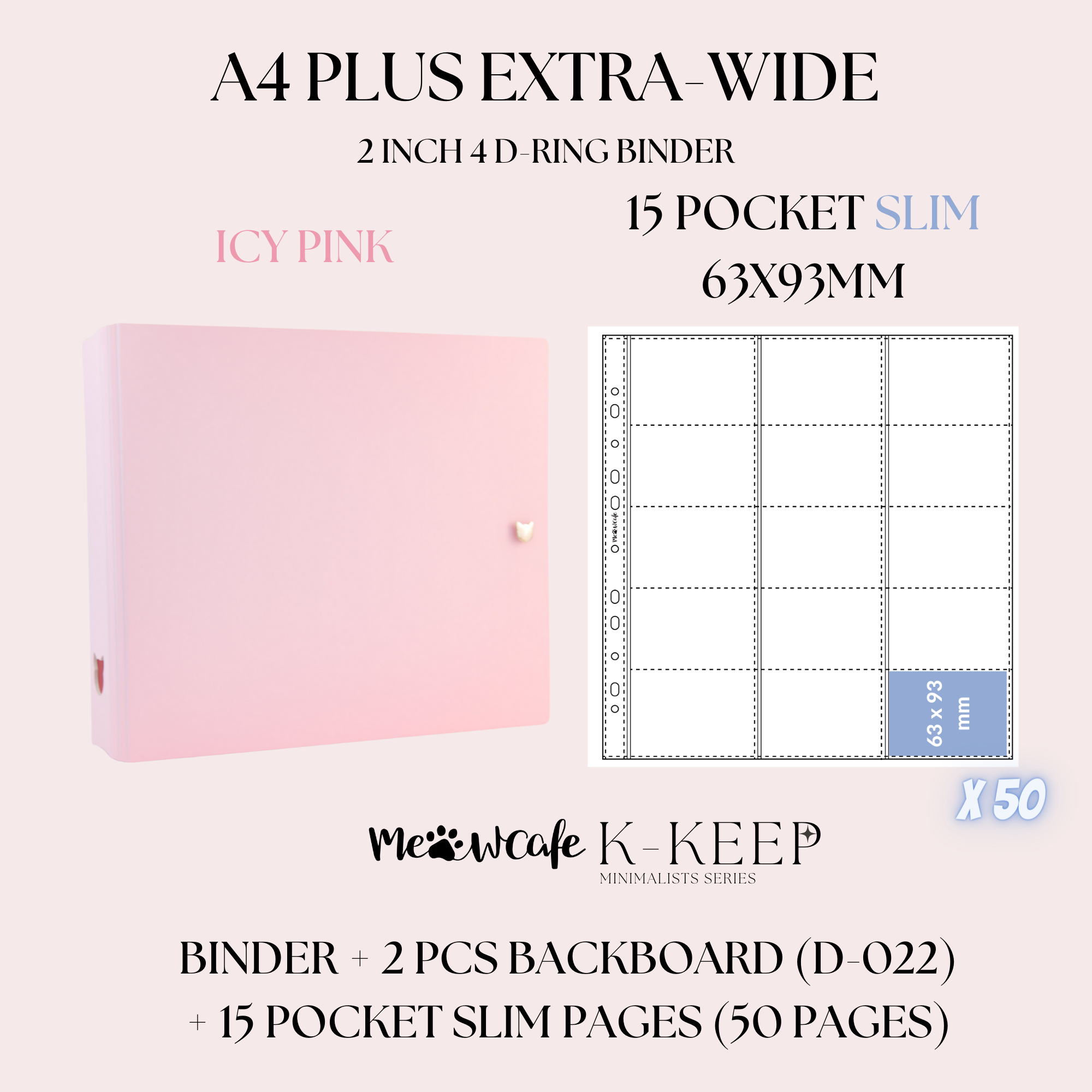 [Limited Stock] K-KEEP [A4 Plus Extra Wide] Binder - [2 Inch] - [Minimalist Series] - OT13 Binder Specially Designed for OT13  (Seventeen) or OT5 Collectors | Kpop Photocard Binder