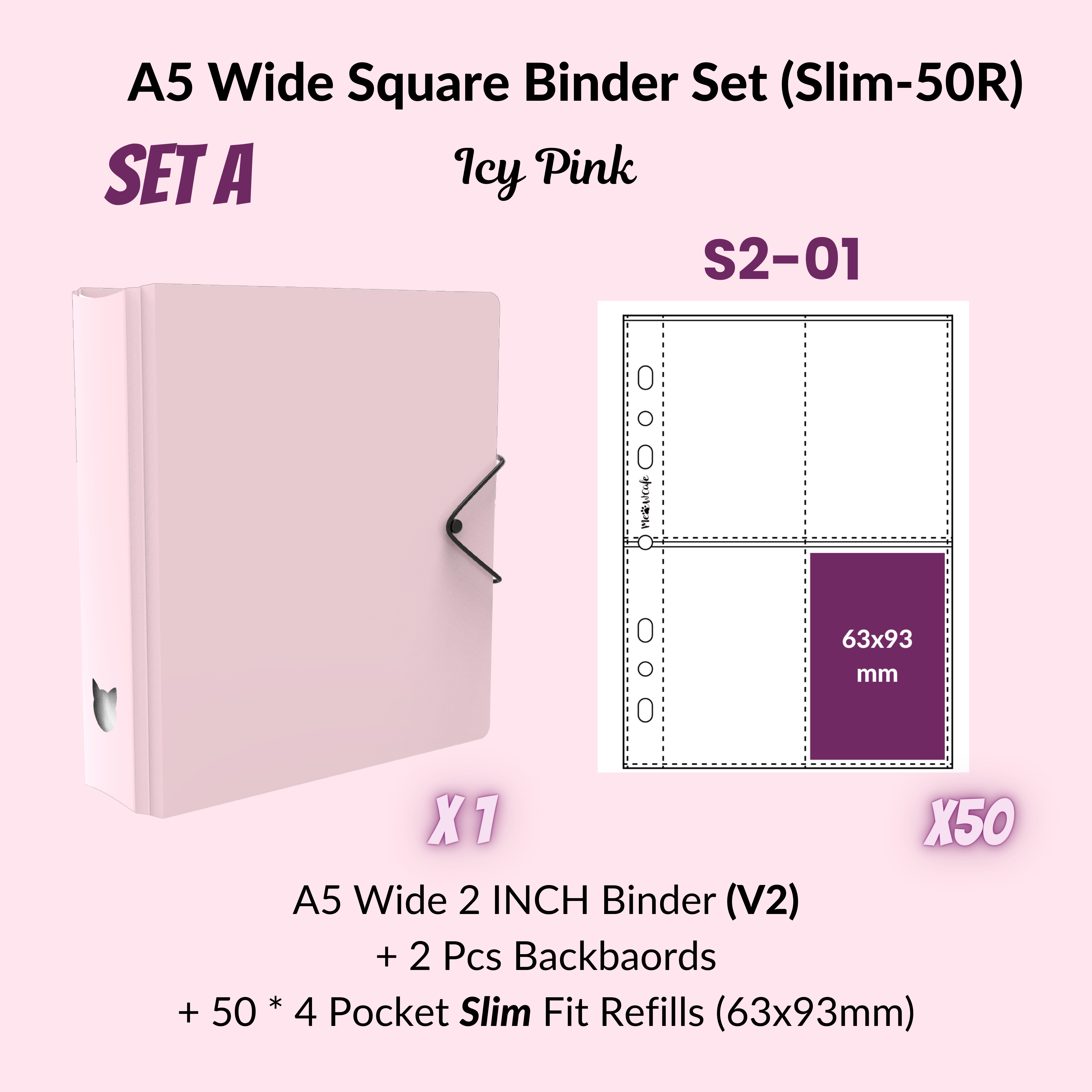 K-KEEP [A4 PLUS] Binder - [2 inch] - [Minimalist Series] - The Most  Comprehensive A4 Binder Specially Designed for Kpop Collector - Icy Pink /