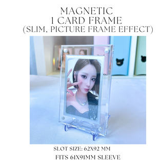 K-KEEP Magnetischer Acryl-Bilderrahmen - [1 Fotokarten-Rahmen] Schlitzgröße 62x92MM - 3MM dick, Bilderrahmen mit Schrägdesign (nur Rahmen, ohne Ständer)