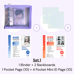 K-KEEP [A8 Wide] - [1 inch]  - Mini Zipper Frosted Binder + Page Set (Binder+Backboard+20 Pages)
