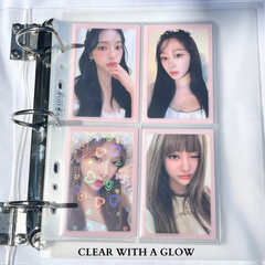 (Coming on October)[Soft Glow Series] K-KEEP [A5 Slim] 4 Pocket - 63x93mm Single-Sided 7 Holes Premium Binder Pages, Double Sleeve Perfect Fit, 100 Micron Thick (Pack of 10) G-01