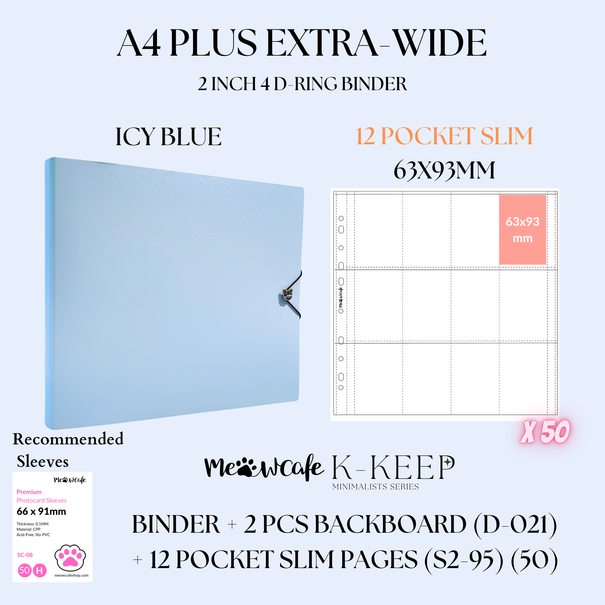 [Limited Stock] K-KEEP [A4 Plus Extra Wide] Binder - [2 Inch] - [Minimalist Series] - OT13 Binder Specially Designed for OT13  (Seventeen) or OT5 Collectors | Kpop Photocard Binder