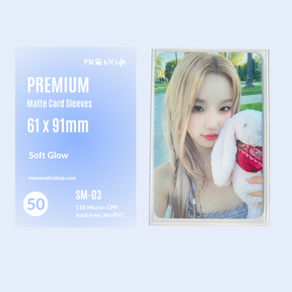 [Soft Glow Series] Meowcafe Premium Card Sleeve, 100 Micron Thick, Soft Glow Effect, Durable Kpop Photocard Sleeves  - 61x91mm