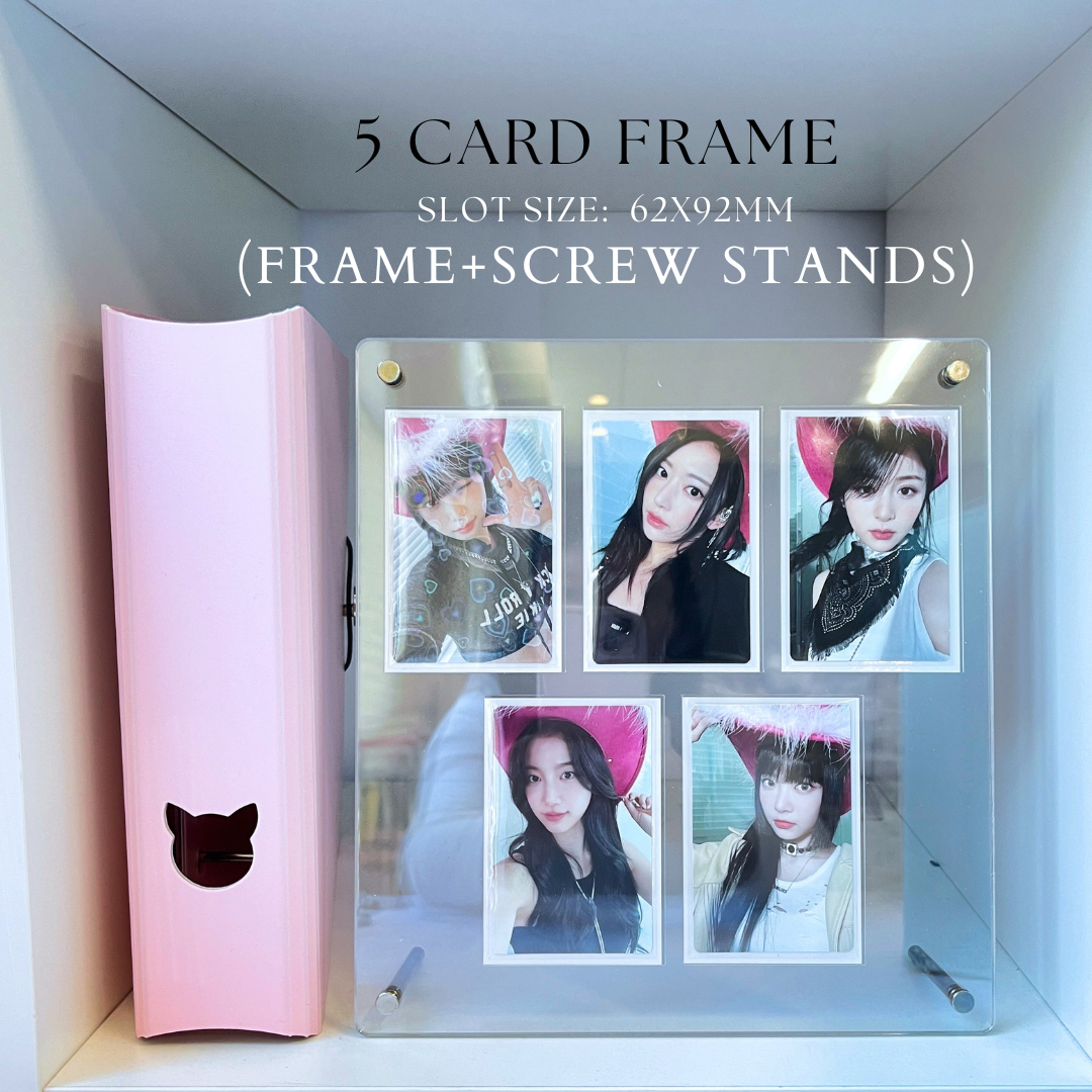 K-KEEP Acrylic Display Frame - [OT5 - 5 Cards Stand with Screws] Slot Size 62x92MM