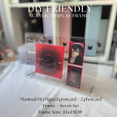 K-KEEP Acrylic Display Frame - [DIY Friendly Customizable Frame] Maximal Fit 1 Signed Postcard + 2 Photocard