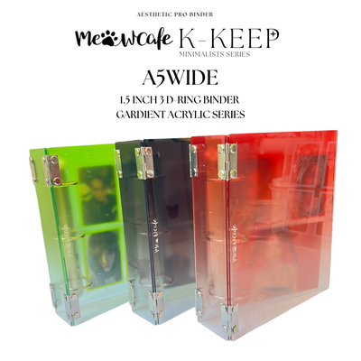 K-KEEP [A5 Wide] - [1.5 Inch] - [Gradient Acrylic Series] - Aesthetic Display Binder