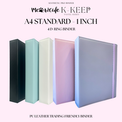 K-KEEP [A4 Standard] Binder - [Pastel Series] - Elegant PU Leather Kpop Photocard Binder with Elastic Strap Closure - [Improved 1 Inch D-Ring]