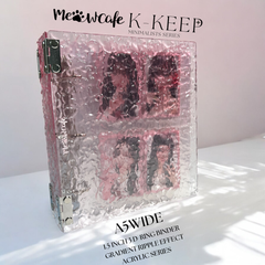 [Winter Special Release] K-KEEP [A5 Wide] - Water Ripple Effect Acrylic Series - 1.5 inch 3-D-Ring Acrylic Binder | Large Capacity Kpop Inclusion Display Binder (Self Assembly Required) - Icy Pink