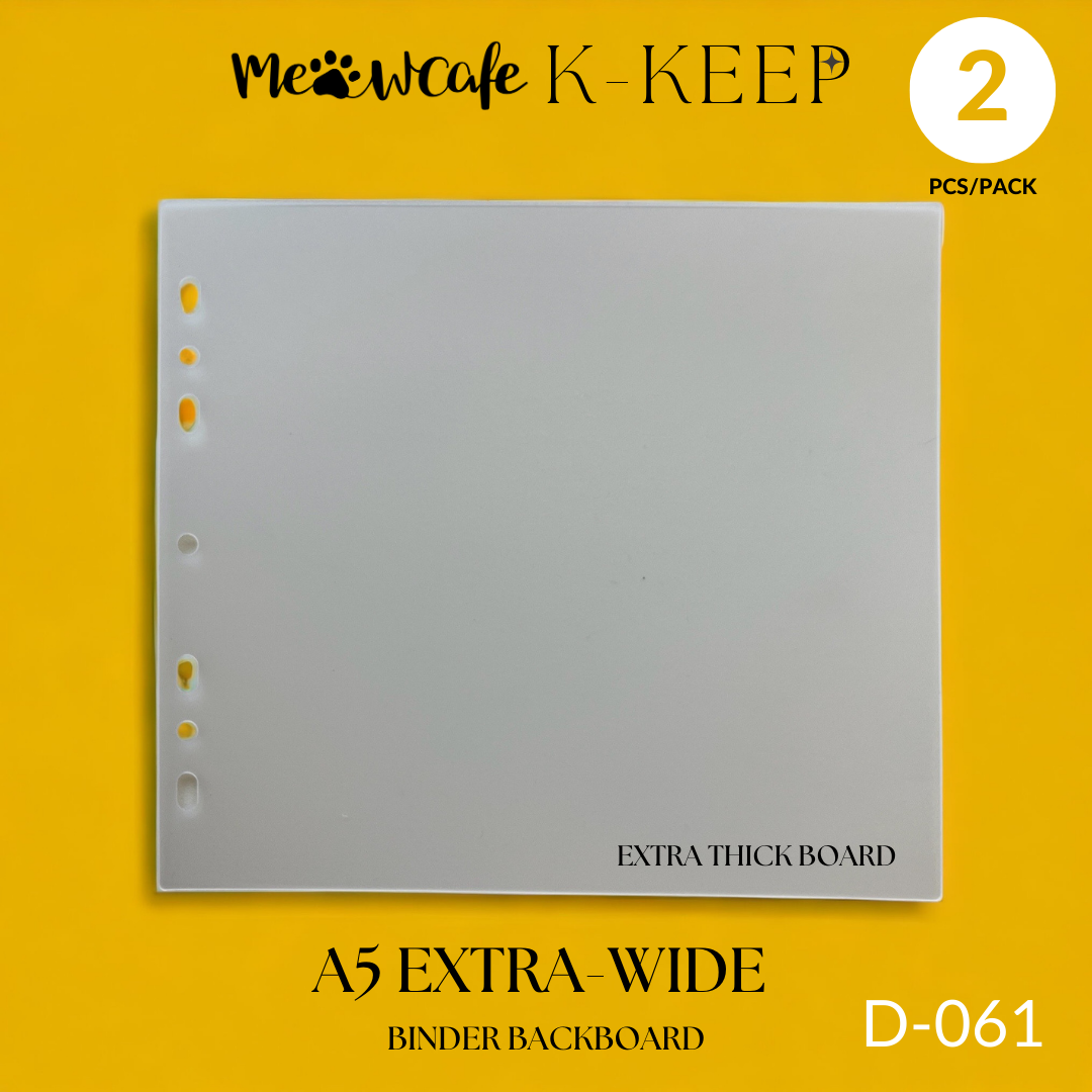 K-KEEP [Binder Backboards] - For [A5 Extra Wide] Binder - 7 Holes Generic Design - Protect Your Collectible From Bending (2 Pcs Per Pack) -D-061