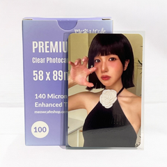 [58x89 MM] Meowcafe Premium CPP Card Sleeve [140 Micron Enhanced Thickness] for Kpop Photocards Double Sleeving E-04