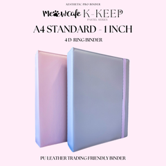 K-KEEP [A4 Standard] Binder - [Pastel Series] - Elegant PU Leather Kpop Photocard Binder with Elastic Strap Closure - [Improved 1 Inch D-Ring]