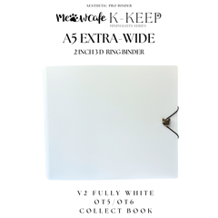 K-KEEP [A5 Extra-Wide] Binder [V2]- [2 inch] - [Minimalist Series] [Minimal White, Fully White] "OT5/OT6" Collector Binder  6 Pocket Binder - Minimalist Series - Thicker and Tasty