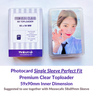Premium Clear Toploader [Photocard Einzelschutzhülle Perfect Fit] Innengröße 59x90MM (20er-Pack)