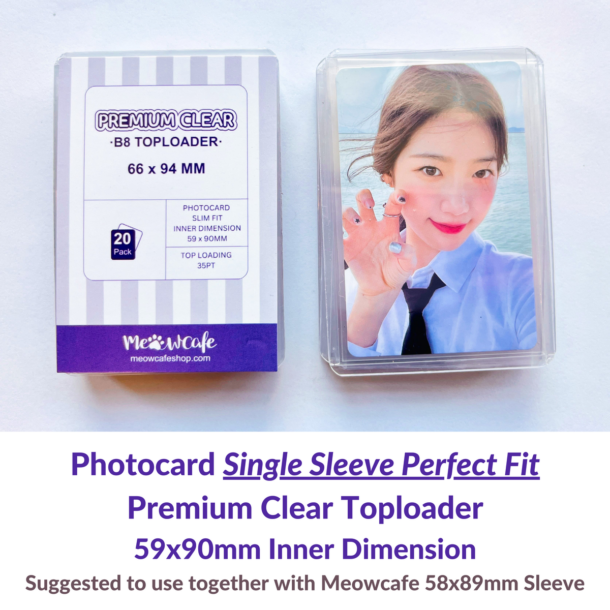 Premium Clear Toploader [Photocard Single Sleeve Perfect Fit] Inner Size 59x90MM (Pack of 20)