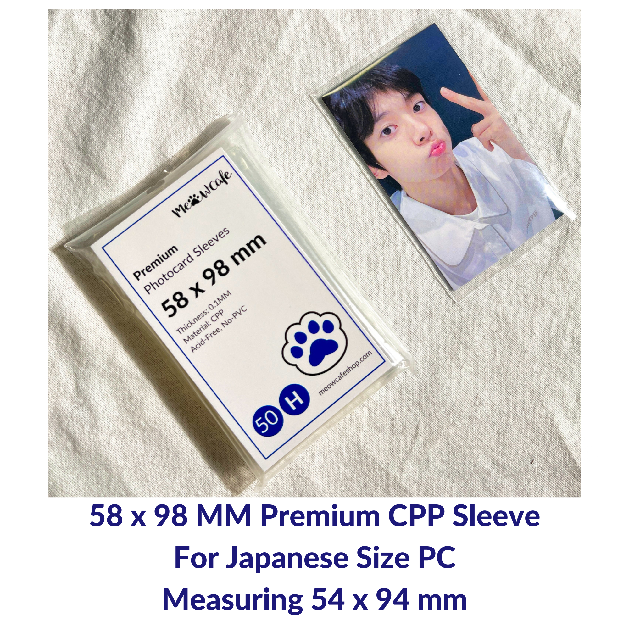 [58x98MM]  Meowcafe Premium CPP Card Sleeve for Japanese Size Photocard