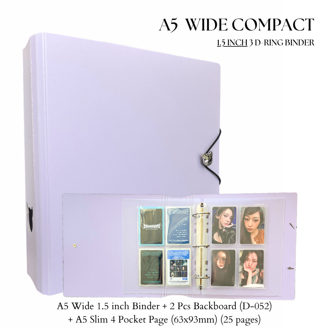 K-KEEP [A5 Wide]  Square Binder - [1.5 inch] - [Minimalist Series]  - D-Ring Compact Beginner Friendly Comprehensive Collector Binder